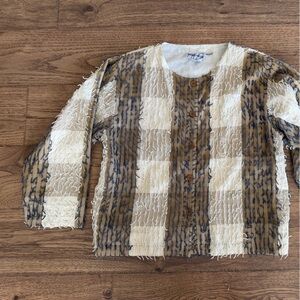 The Arizona Collection: Silver Stream Artsy Textured Long Sleeve Jacket